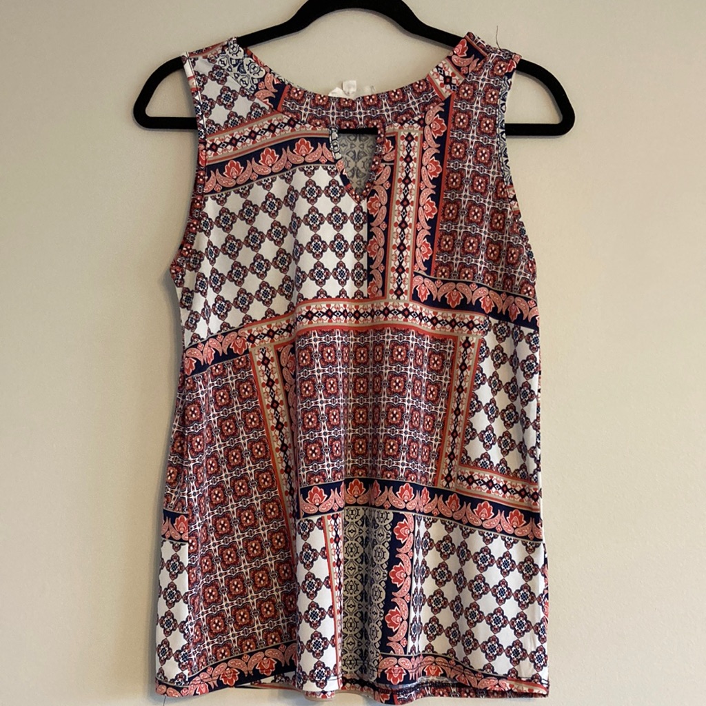 Silky Multi Pattern Patchwork Tank Top